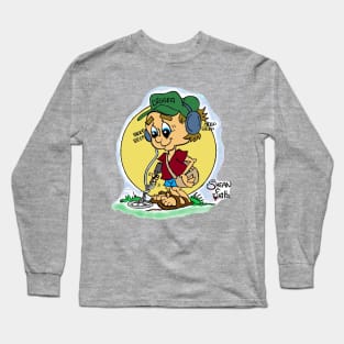 Fritts Cartoons "Metal Detector Digger" Long Sleeve T-Shirt